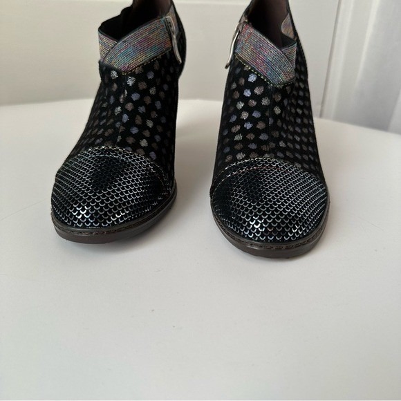 Socofy Laura Vita Elodie heeled ankle boots iridescent artsy fairy whimsy 8.5 - Picture 8 of 17